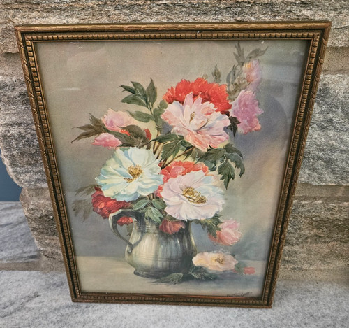 Vintage 1937 lithograph print - 1937,